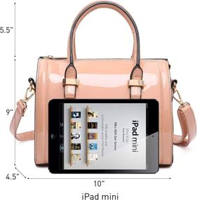 img 2 attached to Dasein Leather Satchel Handbag Shoulder Women's Handbags & Wallets ~ Satchels