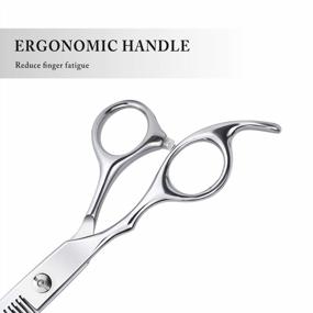 img 1 attached to 440C Stainless Steel Professional Barber Hair Thinning Shears For Men, Women, Kids And Pets - Znben Trimming Scissors