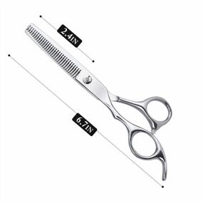 img 3 attached to 440C Stainless Steel Professional Barber Hair Thinning Shears For Men, Women, Kids And Pets - Znben Trimming Scissors