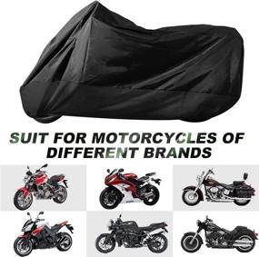 img 1 attached to ILM 3XL Motorcycle Cover with Windproof Buckles - Protection for Harley Davidson, Honda, Suzuki, Kawasaki, Yamaha, Ducati, KTM, BMW - MC01 (Black)