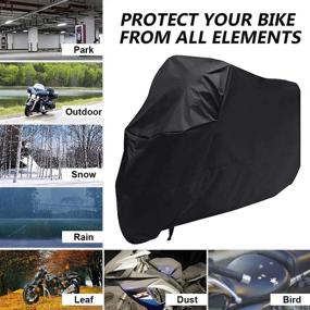 img 3 attached to ILM 3XL Motorcycle Cover with Windproof Buckles - Protection for Harley Davidson, Honda, Suzuki, Kawasaki, Yamaha, Ducati, KTM, BMW - MC01 (Black)