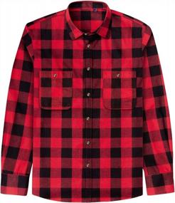 img 4 attached to Men'S Flannel Plaid Long Sleeve Button Down Shirt Regular Fit Casual Style