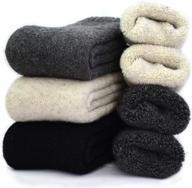 stay cozy all winter: yzkke 3pack mens super thick wool warm socks logo