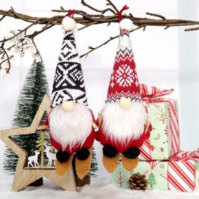 img 4 attached to Add Festive Charm To Your Holidays With GMOEGEFT'S 2 Pcs Christmas Skiing Gnome Ornaments – Swedish Santa Gnome Plush Tomte Elf Nisse Decorative Christmas Hanging Decorations