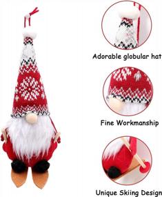 img 1 attached to Add Festive Charm To Your Holidays With GMOEGEFT'S 2 Pcs Christmas Skiing Gnome Ornaments – Swedish Santa Gnome Plush Tomte Elf Nisse Decorative Christmas Hanging Decorations