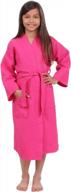 turkish-made turquoise waffle robe for girls - perfect for spa parties (1023-fus-l) logo