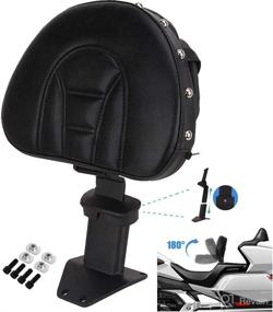 img 4 attached to 🔌 Enhanced Plug-in Driver Rider Backrest Kit with Adjustable Pad for Honda Gold Wing GL1800 2018-2020, Detachable Sissy Bar with Convenient Back Storage Pouch