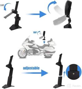 img 3 attached to 🔌 Enhanced Plug-in Driver Rider Backrest Kit with Adjustable Pad for Honda Gold Wing GL1800 2018-2020, Detachable Sissy Bar with Convenient Back Storage Pouch