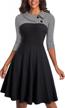 chic colorblock work dress: homeyee women's a121 - perfect for church and more with 3/4 sleeve and lapel design logo