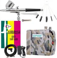 experience the versatility of ophir portable mini airbrush air compressor kit - perfect for hobby model crafts (camouflage) logo