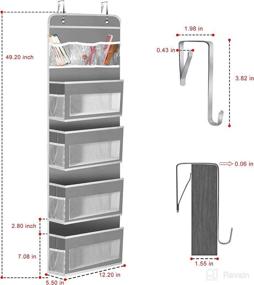 img 3 attached to Large Hanging Door Organizer for Bathroom - Akressd Over The Door Storage with Clear Window and Hook & Loop Strips - Versatile Hanging Organizer for Sundries (1 Pack)