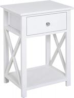 homcom традиционный деревянный столик с ящиком для хранения, 22-дюймовый акцент для гостиной в белом цвете логотип