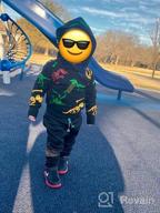 img 1 attached to Parent's Pick: HZXVic Dinosaur Sweatshirt Pullover 🦖 Black 6T - Trendy Boys' Fashion Hoodie & Sweatshirt review by Brian Fisher