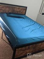 img 1 attached to ARTALL Silky Super Soft 4 Piece Deep Pocket Satin Sheet Set, King Size Blue review by Kory Shelton