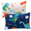 2 pack kids toddler pillowcases: multifunctional dinosaur travel pillow cover set fits 14x19 logo