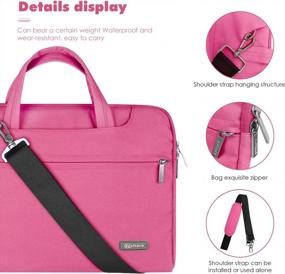 img 3 attached to Qishare 11.6 12" Laptop Shoulder Bag Case For Surface Pro 6/5/4/3 & MacBook Air 11 12 - Pink