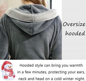 img 2 attached to Women'S Long Soft Hooded Bathrobe Sleepwear Winter Warm Housecoat Gift Robe