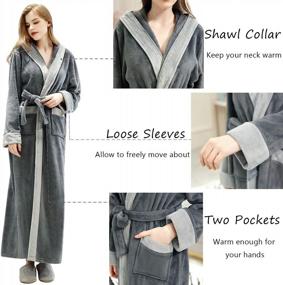 img 3 attached to Women'S Long Soft Hooded Bathrobe Sleepwear Winter Warm Housecoat Gift Robe