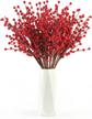 extra long 18' red berry stems - joyhalo 12 pack - artificial xmas berry picks for christmas tree ornaments, crafts and holiday home decorations logo