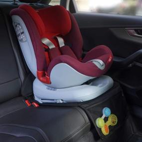 img 3 attached to INFANZIA Car Seat Protector With Thickest Padding - Auto Seat Cover Mat For Baby Child Car Seats, Waterproof 600D Fabric, PVC Leather Reinforced Corners & 2 Large Pockets For Handy Storage