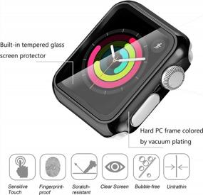 img 2 attached to Secbolt 42Mm Case Compatible Apple Watch Band With Built In Tempered Glass Screen Protector- All Around Protective Case For IWatch Series 3/2/1, Black(42Mm)