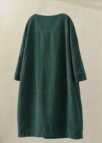 img 1 attached to Oversized Corduroy Tunic Dress With Long Sleeves And Convenient Pockets For Women By Minibee