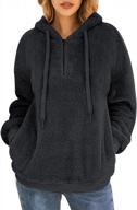 kisscynest women's 1/4 zip up oversized fleece hoodie fuzzy sherpa sweatshirt pullover logo