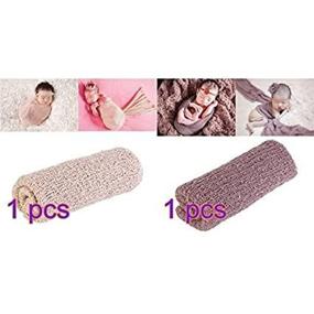 img 4 attached to DIY Newborn Baby Photography Wrap - TINKSKY Long Ripple Wrap Props Favors (Lilac + Beige)