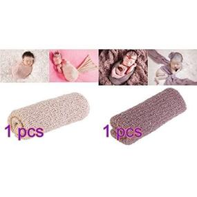 img 3 attached to DIY Newborn Baby Photography Wrap - TINKSKY Long Ripple Wrap Props Favors (Lilac + Beige)