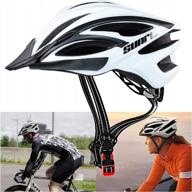 ultralight bicycle helmet with rear light & detachable visor - sunrimoon adult/men/women adjustable l size logo
