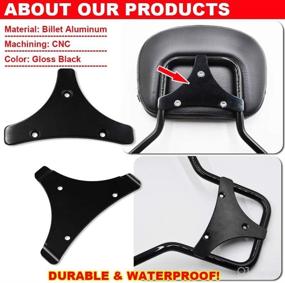 img 1 attached to 👍 Glossy Black Triple Plated Passenger Backrest Sissy Bar with Pad, Detachable & 4 Point Docking Hardware Kit, Compatible with Harley Touring Road King Street Glide Road Glide Electra Glide FLHX 2014-2021