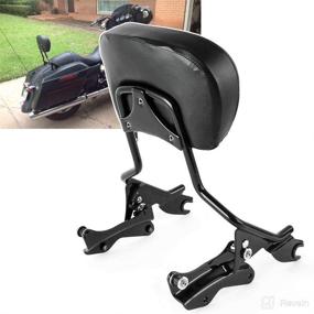 img 3 attached to 👍 Glossy Black Triple Plated Passenger Backrest Sissy Bar with Pad, Detachable & 4 Point Docking Hardware Kit, Compatible with Harley Touring Road King Street Glide Road Glide Electra Glide FLHX 2014-2021