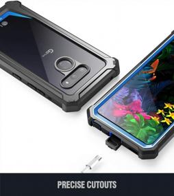 img 1 attached to Чехол LG G8 ThinQ (2019) серии Poetic Guardian — полноразмерный гибридный противоударный бампер, встроенная защитная пленка для экрана, синий/прозрачный