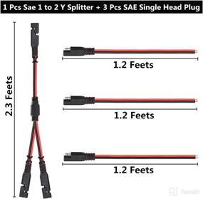 img 3 attached to 🔌 Simplify Automotive Charging with SAE Y Splitter Power Cable & Quick Disconnect Plug Combo (3 Pcs)