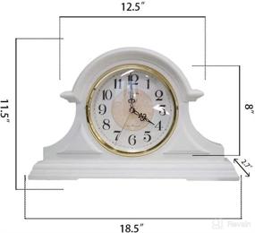 img 3 attached to 🕰️ Retro 12-Inch Silent Mantel Clock - Vintage Table Clock, Quartz Movement - Ideal for Living Room and Bedroom - White Mantel Clock