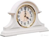 🕰️ retro 12-inch silent mantel clock - vintage table clock, quartz movement - ideal for living room and bedroom - white mantel clock logo