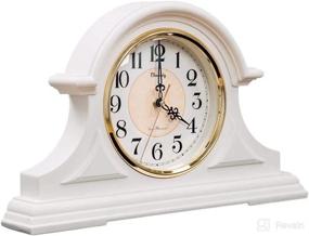 img 4 attached to 🕰️ Retro 12-Inch Silent Mantel Clock - Vintage Table Clock, Quartz Movement - Ideal for Living Room and Bedroom - White Mantel Clock