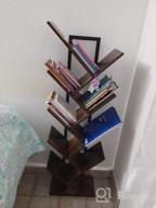 img 1 attached to HOOBRO Tree Bookshelf, 9-Tier Bookcase Wooden Shelves, Floor Standing Storage Rack, For Display Of CDs, Books In Living Room, Home Office, Rustic Brown BF08SJ01 review by Todd Lowry