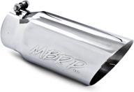 🔥 mbrp t5053 5" o.d. 4" inlet 12" length t304 stainless steel dual wall angled exhaust tip - premium quality performance upgrade logo