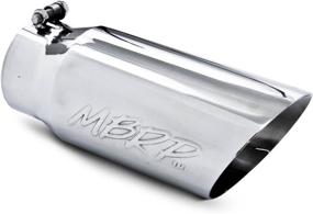 img 1 attached to 🔥 MBRP T5053 5" O.D. 4" Inlet 12" Length T304 Stainless Steel Dual Wall Angled Exhaust Tip - Premium Quality Performance Upgrade