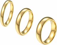 стильные кольца из 14-каратного золота с кубическим цирконием для женщин | тонкая эффектная лента | размеры 6-9 | 3шт набор логотип