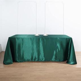 img 2 attached to Wholesale Satin Tablecloth In Hunter Emerald Green For Banquets, Weddings, Parties, And Restaurants - 90X132 Rectangle Size From Efavormart