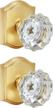 2 pack satin brass crystal glass non-turning single side dummy door knobs for interior doors - clctk high-quality option logo