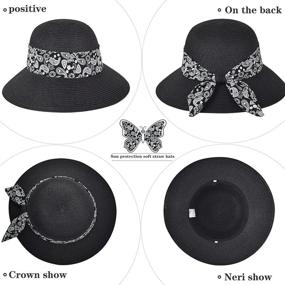 img 3 attached to Women'S Straw Sun Hat: UPF 50 Protection & Cute Bowknot - Summer Beach Ready!