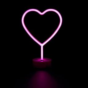 img 2 attached to Heart Shaped LED Neon Sign With Base For Room Decor And Mother'S Day Gift - Neon Heart Light Night Light For Bedroom