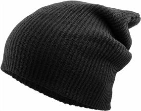 img 3 attached to Soft And Stretchy Ribbed Knit Men'S Beanie With Slouch Style Skull Cap - Classic Solid Color By Funky Junque