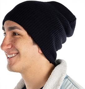 img 4 attached to Soft And Stretchy Ribbed Knit Men'S Beanie With Slouch Style Skull Cap - Classic Solid Color By Funky Junque