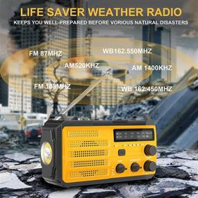 img 2 attached to 【2023 Newest】8000MAh Emergency Hand Crank Radio,AMFM NOAA Weather Alert Radio,Survival Solar Powered Radio With Super Bright Flashlight,SOS Alarm,Phone Charger,Compass For Hurricane,Outdoor Emergency