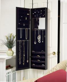 img 2 attached to Plaza Astoria Wall/Door-Mount Jewelry Armoire, Black