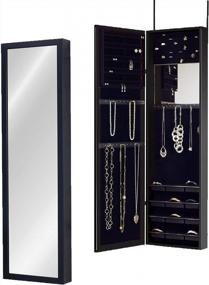 img 4 attached to Plaza Astoria Wall/Door-Mount Jewelry Armoire, Black